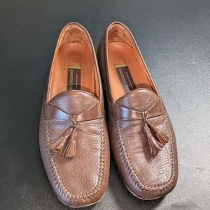 Johnston & Murphy Men's Brown Leather Tassel Loafers - Size 10.5 M